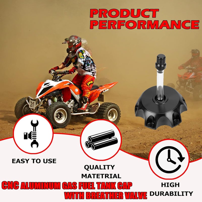 New Olym غطاء خزان الوقود من الألمنيوم CNC مع صمام تنفيس لدرجات 50cc 90cc 110cc 150cc SSR للدراجات النارية السوداء - Image 3